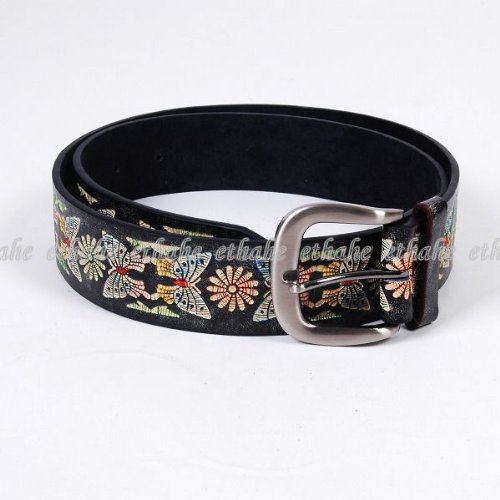 Colorful Butterfly Womens Waist Chain Belt Black