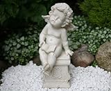 Eigenschaften   / Engel mit Buch auf römischem Sockel Skulptur Statue NEU