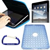 Gizmo Dorks Bundle: Hard Shell EVA (Blue), Rubberized TPU Case (Blue), Screen Protector, and Carabiner Key Chain for the Apple iPad