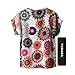 VOBAGA Women's Sun Flowers Pattern Printed Loose Batwing Chiffon Blouse T-Shirt M Sunflower