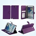 Bear Motion Premium Folio Case for Samsung Galaxy Note 2 Note II N7100 with Snap Button Closure (no magnet anywhere) - (Purple)