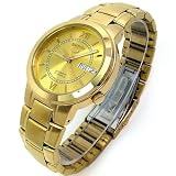 Seiko Wrist Watches-Seiko 5 SNKA24K1 Automatic Mechanical Self-Winding Gold Tone Date Day Water Resistance Men's Watch