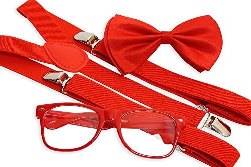 Gravity Trends Hipster Nerd Outfit Kit, Red