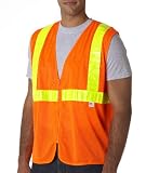 Adult USA-Made Hi-Visibility Safety Vest, Orange
