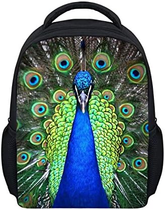 FORU DESIGNS Men's 12" Zoo Cute Small Animal 3D Peacock Kindergarten Baby Bags