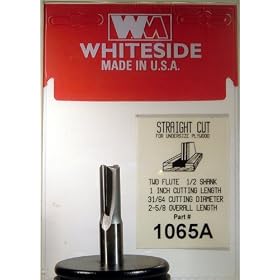 Click here to buy Whiteside - WS1065A - 31 64 2 Flute CT Straight Dado Bit by Whiteside.