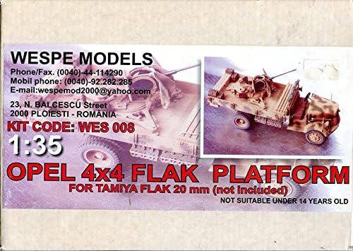 Wespe Models 1:35 Opel 4X4 Flak Platform for Tamiya FLak 20 #wes008