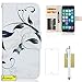 iPhone 6 Plus Case ,iPhone 6s Plus Case, Flip PU Leather Unique Pattern Magnetic Closure by SHIMU for Apple iPhone 6 Plus 5.5 Inch Floral Butterfly