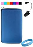 Blue Hard Cube Carrying Case for E-Book Barnes and Nobles Nook + Black eLight+ Wristband