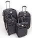4 Piece Complete Luggage Set by Kenneth Cole - Curve Appeal II Spinner Upright Suitcases. Very Well Constructed with Garment Straps, Wet pack for toiletries multiple zipper pockets and Easy to Maneuver Black or Aqua