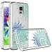 Galaxy S5 Case, SmartLegend Retro Totem Half Mandala Floral Pattern Crystal Clear Acrylic PC Hard Back Cover with TPU Slim Bumper Frame Hybrid Transparent Protective Case for Samsung Galaxy S5 - Clear