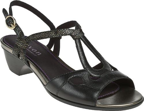 Aravon Women's Serena T-Strap Sandals, Black, 8 M/B
