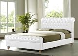 Richmond 4ft 6 Double White Faux Leather Bed