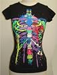 Celebrity Babe Womens Neon Skeleton Print T-Shirt