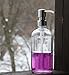 Industrial Rewind Soap Dispenser with Stainless Metal Pump and Non Slip Coaster - Clear 16oz Glass Jar Lotion Bottle