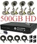USA Security Store -- CCTV 4 High Resolution CCD Day/Night Vision Color Cameras with one 4 Channels Video audio H.264 Security Surveillance DVR Digital Video Recorder System Built-in 500GB HDD, Included 4x65FT video cables and Power Supplies KIT. Supports Network Remote Viewing Over Internet, Windows IE, iPhone, Windows Mobile, and Apple Mac FireFox.