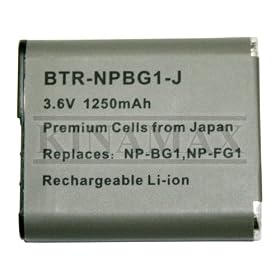 Click here to buy Kinamax BTR-NPBG1-J 1250mAh Li-Ion Rechargeable Battery Equivalent to Sony NP-BG1 and... by Kinamax.