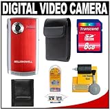 Bell & Howell DV600 HD High Definition Digital Video Camcorder/ Still Camera with Flip (Red) with 8GB Card + Accessory Kit