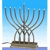 Electric Menorah with Low Volt Bulbs - Pewter Finish on All Metal Body