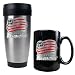 New England Revolution MLS Stainless Steel Travel Tumbler and Blk Ceramic Mug Set -Primary Team Logo