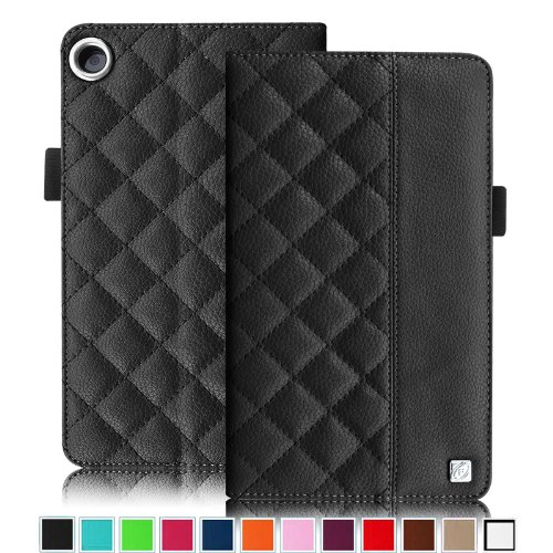 Fintie Quilted Case for Google Nexus 7 FHD 2nd Gen 2013 Android Tablet with Built-in Multi Angle Stand Auto Wake / Sleep Function - Black