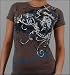 Sinful Clothing - Women's Mindmeld Short Sleeve Tee in Lead Grey