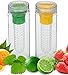 Set of 2 Nayoya Fruit Infused Infuser Water Bottles - 28 Ounce Leak Proof Tritan Plastic