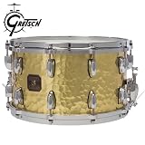 Gretsch 8 x 14 Hammered Polished Brass Snare Drum. Also includes LP Rumba Shaker (#LP201BK)