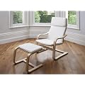 Lounge Chair & Footstool in Cream, Bentwood DELUXE by Northshore