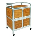 Aluminum Utility Cart - Oak ( 25.5x17.7x31.4")
