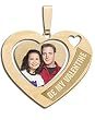 Custom Photo Pendant Sterling Silver Heart with "Be My Valentine" Etched Photo Pendant Picture Charm Created From Your Favorite Photo