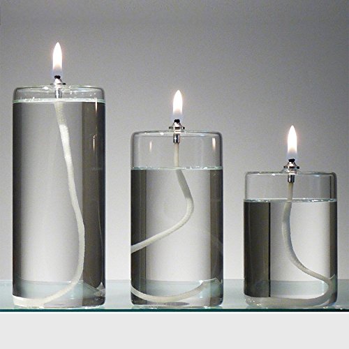 Candle Gift Set 3 Pc Refillable Glass Unscented Pillar Holder Lantern