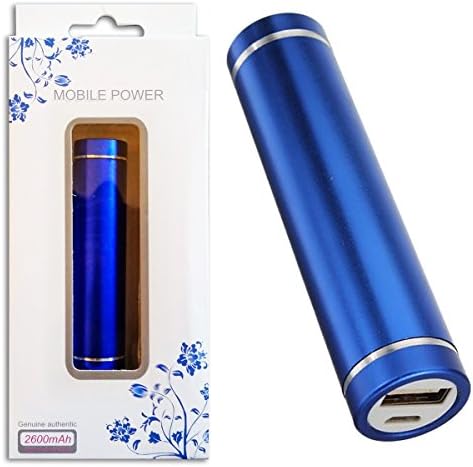 Halfdirect Original Metallic 2600mAh External Portable Power Bank Backup Battery USB Charger For All Apple, Samsung Galaxy, HTC, Nokia, LG Mobile Phones (Royal Blue)