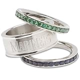 MLB Seattle Mariners Logo Crystal Stacked Ring Set (Size 7)