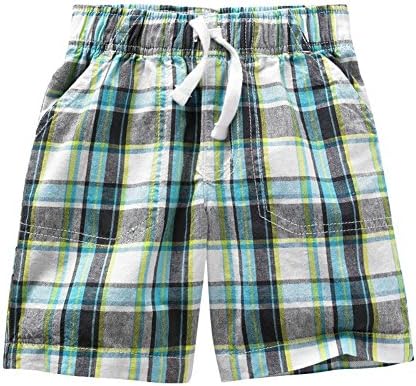 Boys Jumpin Beans Yarn-dyed Plaid Shorts (3T, Lime Pepper)