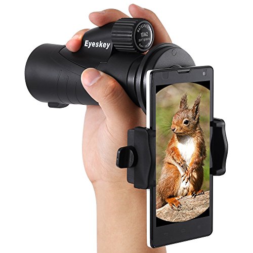 Eyeskey WideViews - 10x42 Professional Bird Watching Monocular - Fully Multi-coated Optics - Twist-up Eyecups Make it Easy for Eyeglass Wearers - With Close Focus for Closer Views - Waterproof - Fog Proof - Compact and Durable
