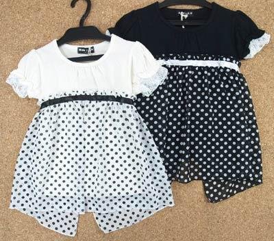 メール便 子供服トドラー女の子110cm-130cmシフォン素材エプロン仕様ワンピース