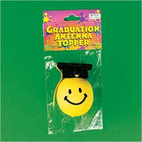 Graduation Yellow Smilie Antenna Topper