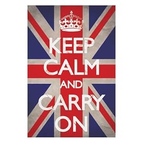 Keep Calm and Carry On (Motivational, Union Jack Flag) Art Poster Print - 61x...