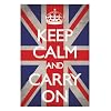 Keep Calm and Carry On (Motivational, Union Jack Flag) Art Poster Print - 61x...