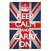 Keep Calm and Carry On (Motivational, Union Jack Flag) Art Poster Print - 61x...