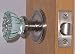 Depression Coke Green Crystal Glass & Brushed Nickel Passage Knob Set, Complete Set of Passage Knobs Ready to Intall on Standard Pre-drilled Knob Door with a 2-3/8