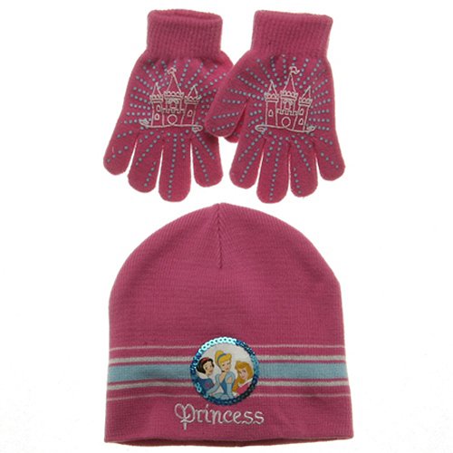 Disney Princess Knit Hat and Glove Set-Pink W20S25E