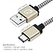 USB Type C Cable 2.0 Cambond Braided Charging Cable Cord 6.6ft/2M for Galaxy Note 8, S8, S8+, Nintendo Switch, Google Pixel, Sony XZ, LG V20 G5 G6, HTC 10, Nexus 6p 5X and More Gold