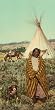 Crow Indian and Tipi, ca. 1902 - Exceptional Print of a Vintage Photochrom Image from the Library of Congress Collection