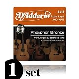 D'Addario ( ダダリオ ) Phosphor Bronze / EJ15 エクストラライト アコースティックギター弦 お試し１セット