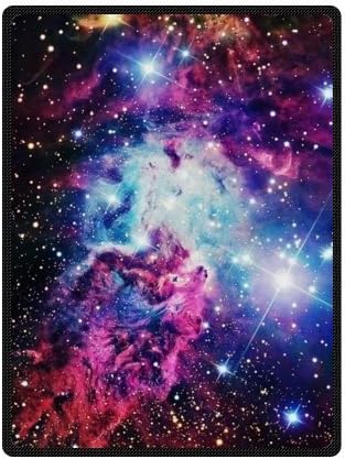 Funny Galaxy Nebula Blanket - Best Designed Space Nebula Universe Retro Galaxy Wolf Fleece Throw Blankets 58 inches x 80 inches (Large)