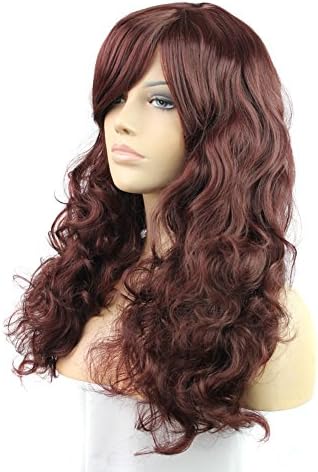 Sexy Long Hair Natural Curly Wave Cosplay Wig Full Head Synthetic Wig Women Party Wigs with Bangs