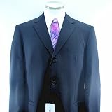 Versace - NEW MEN'S VERSACE COLLECTION NO PLEADS, 3-BUTTON, 2-BACK VENTS, 100% WOOL, PLAIN BLACK SUIT Sz USA 44R IT 54R