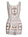 Choies Women's White Tribe Print Drawstring Waist Boho Romper Jumpsuit